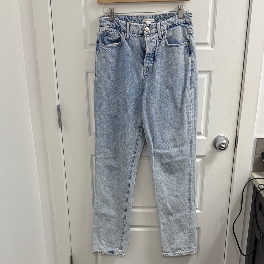 Good American High Rise Light Blue Mom Jeans